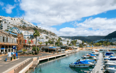 panoramic view of resort town in Gran Canaria, Puerto Rico