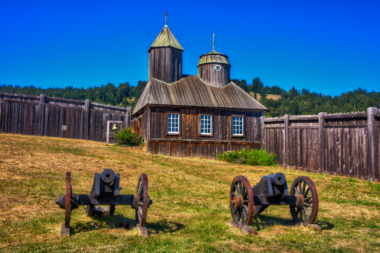 Lesser known historical sites in the U.S. Canons in front of a chapel
