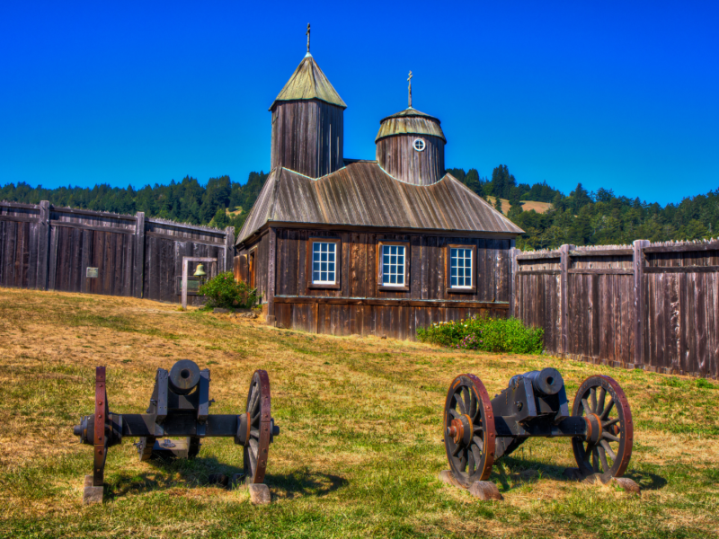 Lesser known historical sites in the U.S. Canons in front of a chapel