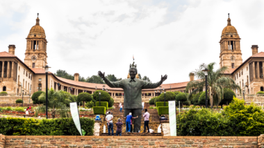 Historical landmarks in South Africa. A statue of Nelson Mandela