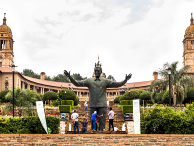 Historical landmarks in South Africa. A statue of Nelson Mandela